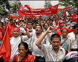 Comício maoista em Katmandu