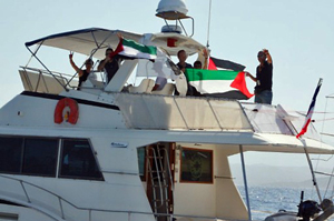 O “Dignité al-Karama”, um dos barcos que integram a Flotilha da Liberdade II