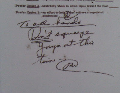 Excerto de um documento assinado por Nixon