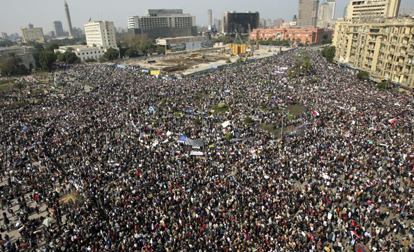Praça Tahrir no Cairo, 11 de fevereiro de 2011