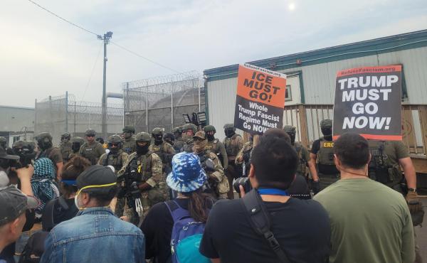 Protestos contra o ICE e de apoio aos detidos em greve da fome